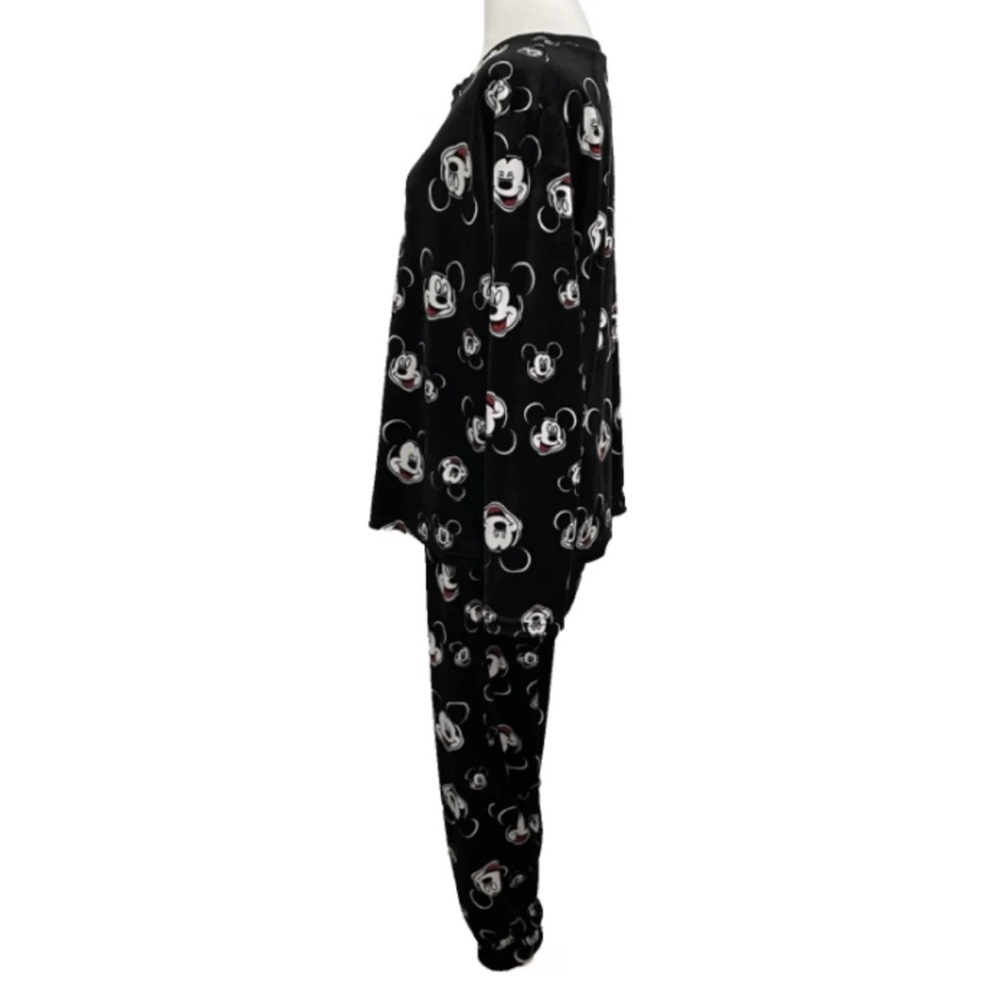 Disney Mickey Mouse Fleece Pajama Set Black Loungewear - Large - Picture 4 of 8